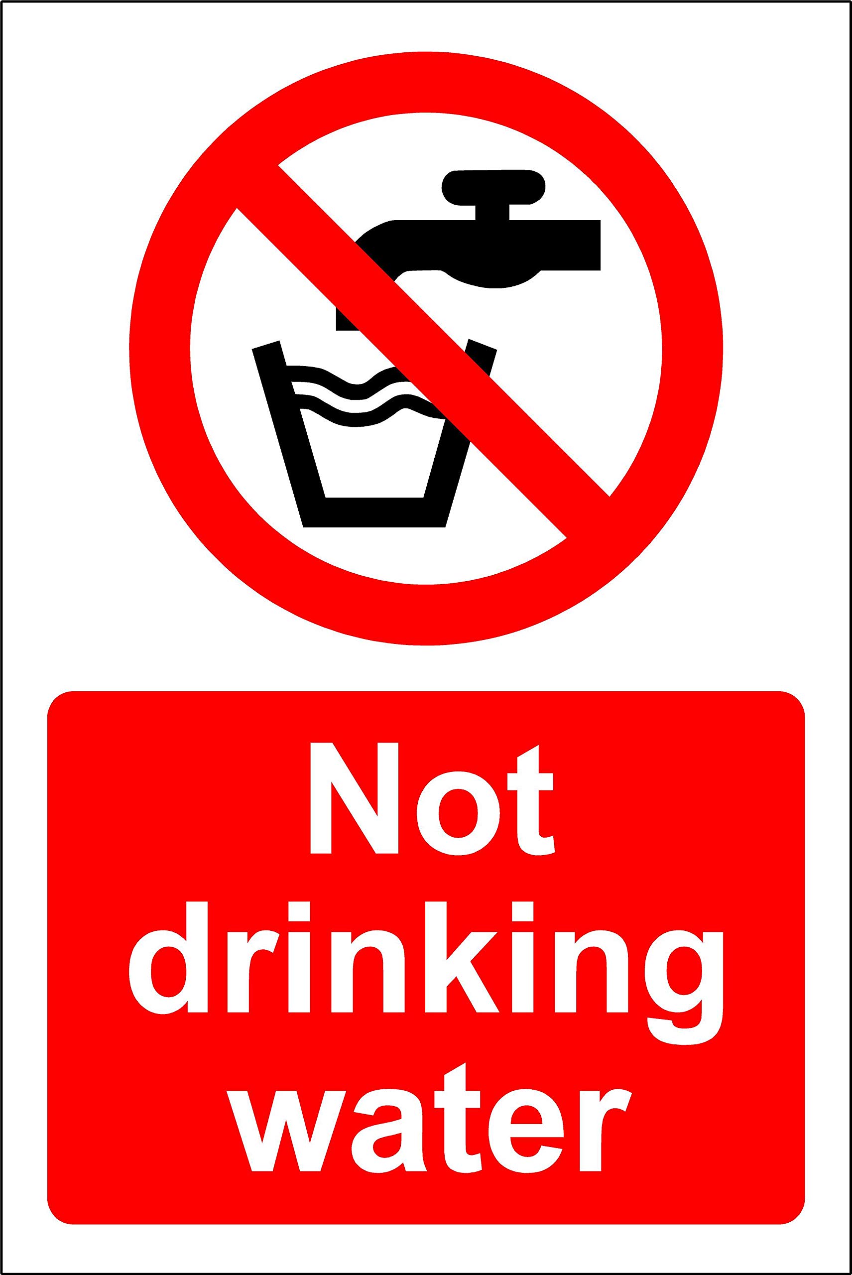 Buy Not drinking water Safety sign Self adhesive sticker 100mm x 75mm