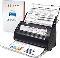 Plustek PS186 Document Scanner with 50-Sheet ADF, OCR, Searchable PDF & One-Touch Simplicity for Windows PCs