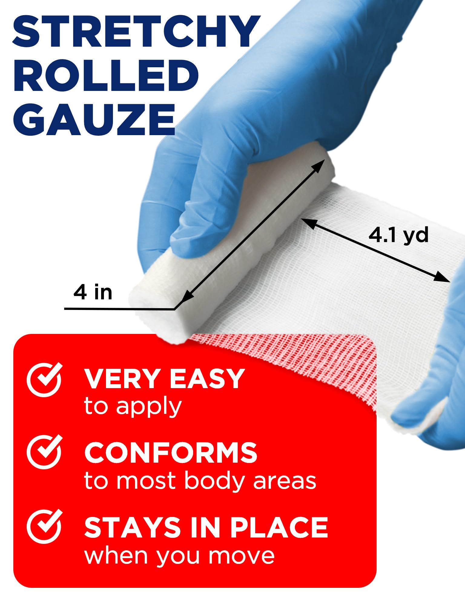 Medical Gauze Rolls – 24pk – 4" x4.1yd – Soft and Breathable Gauze Bandage — Amazon image 4