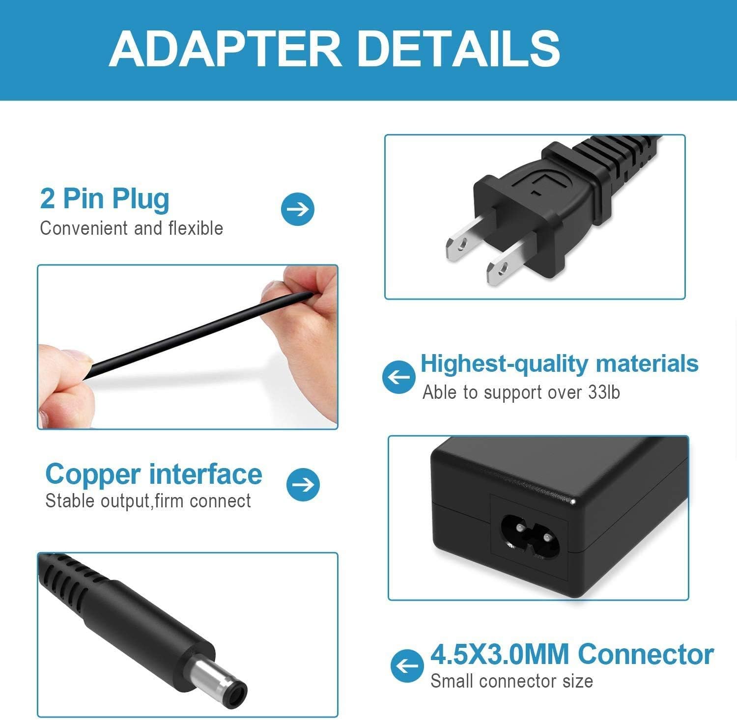 Exсluѕіvе Sресіаl UL Listed 65W AC Charger Fit for Dell Latitude P108F001 Laptop Power Adapter Supply Cord