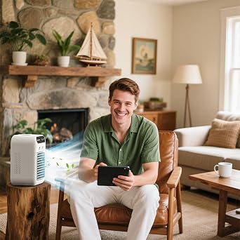 Portable Air Conditioners, Portable Cooling Fan, Quiet Portable AC with Water Tank, Personal Air Conditioner, Evaporative Air Cooler for Room, Bedroom, Office, Camping