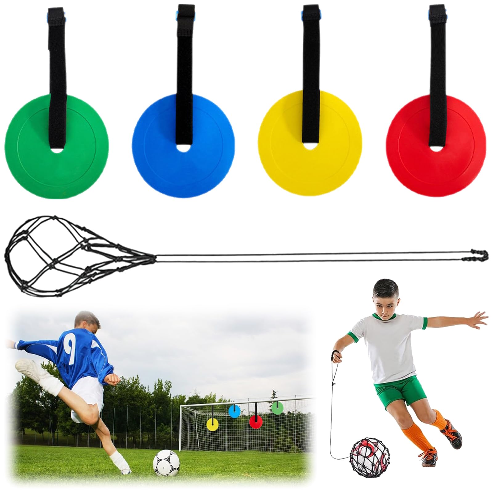 Lot de 5 cibles de but de football pour but de football, filet de cible, avec entraîneur de football, hockey, baseball, précision de tir, amélioration de la vitesse d'agilité
