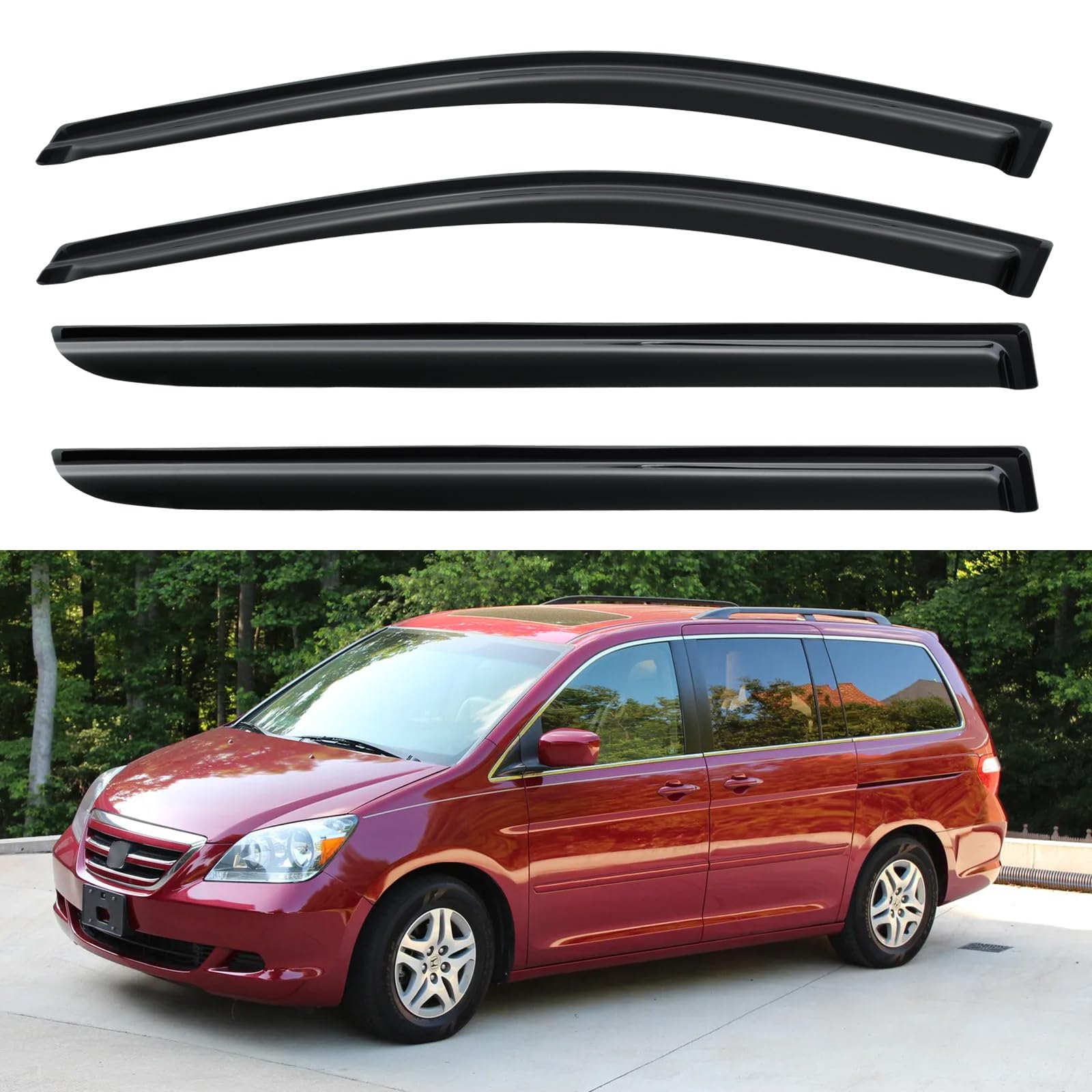 Window Visors Rain Guards for 2005 2006 2007 2008 2009 2010 Honda Odyssey | Out-Channel Window Vent Wind Deflectors Visors Shades Protectors for 05 06 07 08 09 10 Honda Odyssey