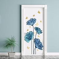 Vista 5 de Calcomanías de pared de flores, calcomanías de pared de flores extraíbles, calcomanías de pared de flores extraíbles, murales de vinilo de mariposas