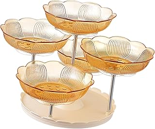 YUPEIUKLI - Plato Giratorio Multicapa para Servir Frutas y Pasteles, práctico para Fiestas, con Textura, para exhibición en la Cocina