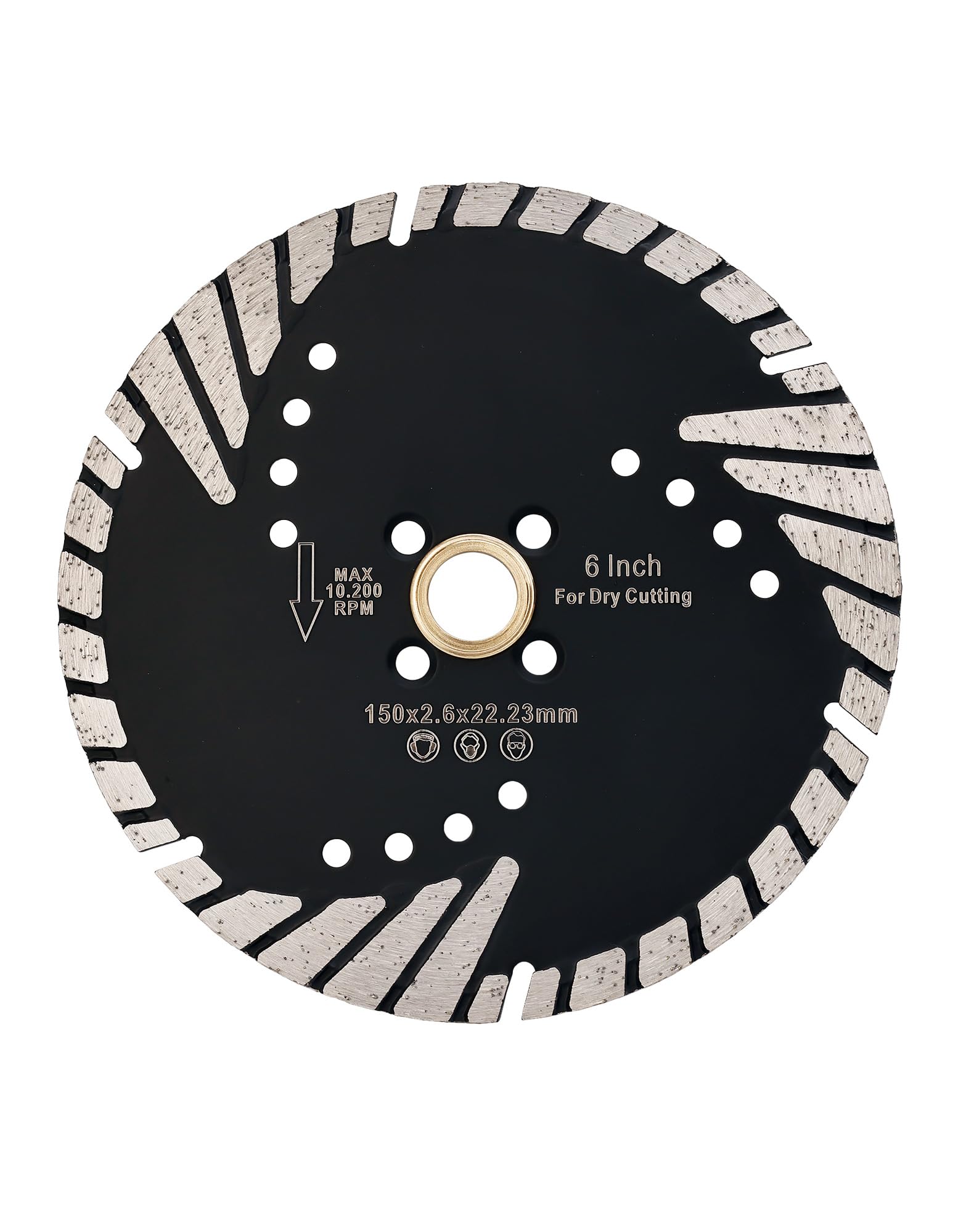 Casaverde 6" Turbo Granite Cutting Blade for Concrete Reinforced Concrete,Granite,Natural Stone,Rrick,Dry Cutting