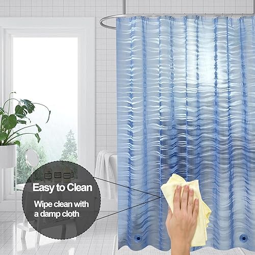 Vista 172 de Forro de plástico para ducha, forro de cortina de ducha de PEVA 4G de alta calidad con ojales inoxidables y 3 imanes pesados, cortinas de ducha