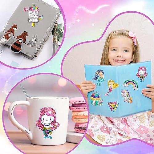 Miniatura 7 de Fadgesy Kits de pintura por números, kits de calcomanías de arte de diamantes 5D para niños, regalo adecuado para niños y niñas, niños y adultos