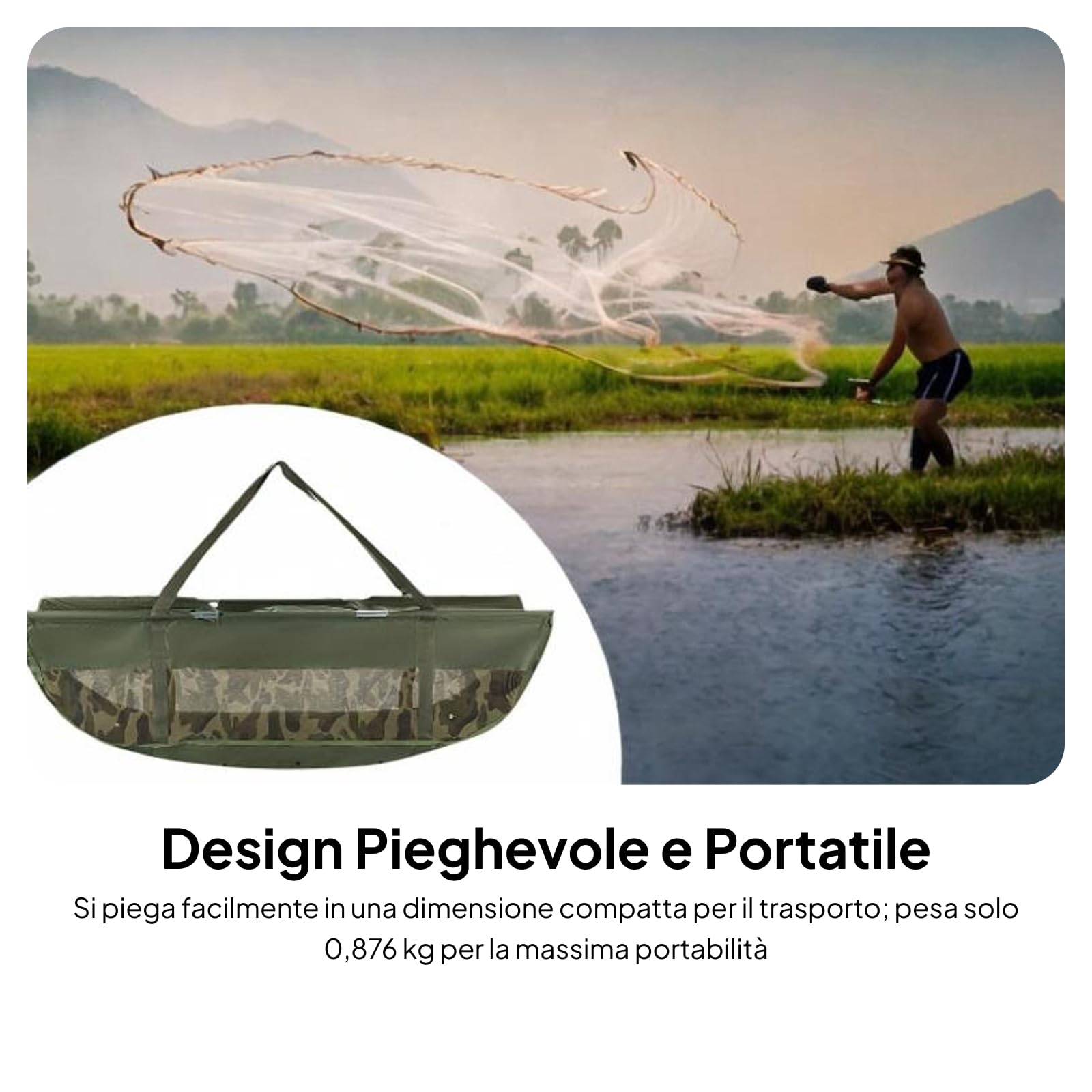 Pesca di pesatura Sacchetto di pesatura all'aperto Sacchetto di Pesce Protettivo di Grande capacità per Pesce pescato pesatura in Sacca da Pesca