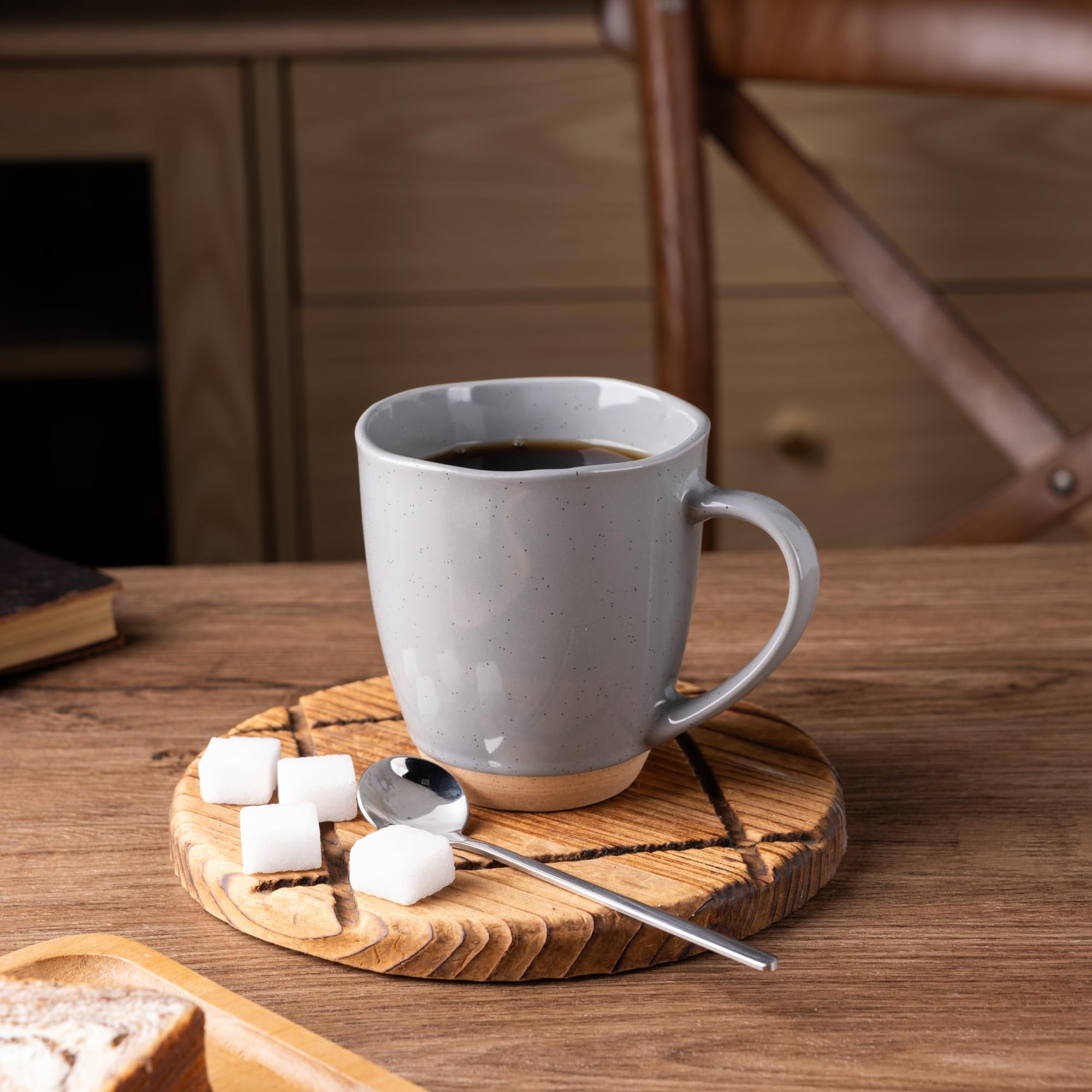 AmorArc 12oz Ceramic Coffee Mugs, Set Of 6 – White With Rustic Terracotta Underside, Dishwasher & Microwave Safe, Great For Home Or Gifts - View #12