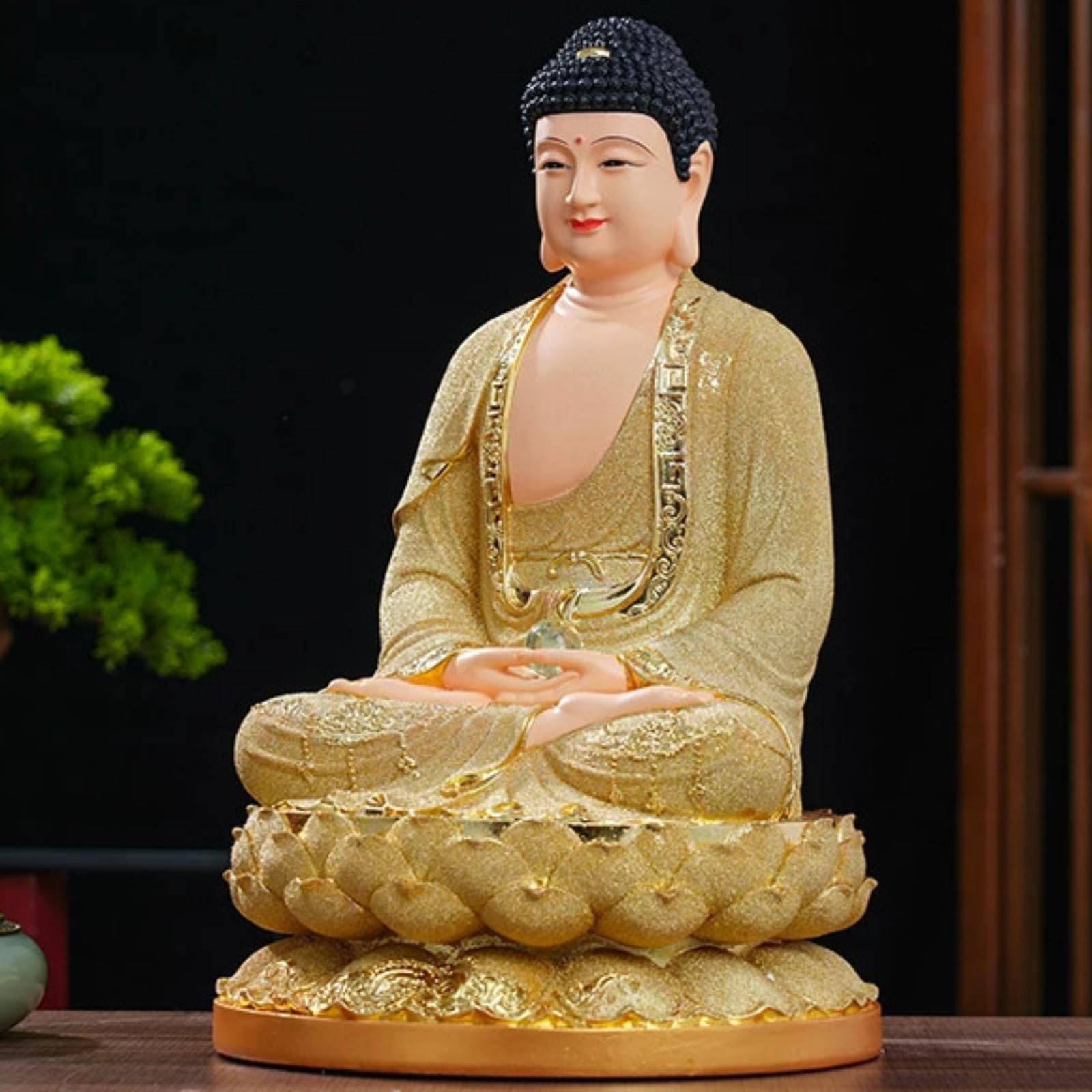 Estatua de Buda hecha a mano, 30 cm, adorno de resina Shakyamuni estilo chino