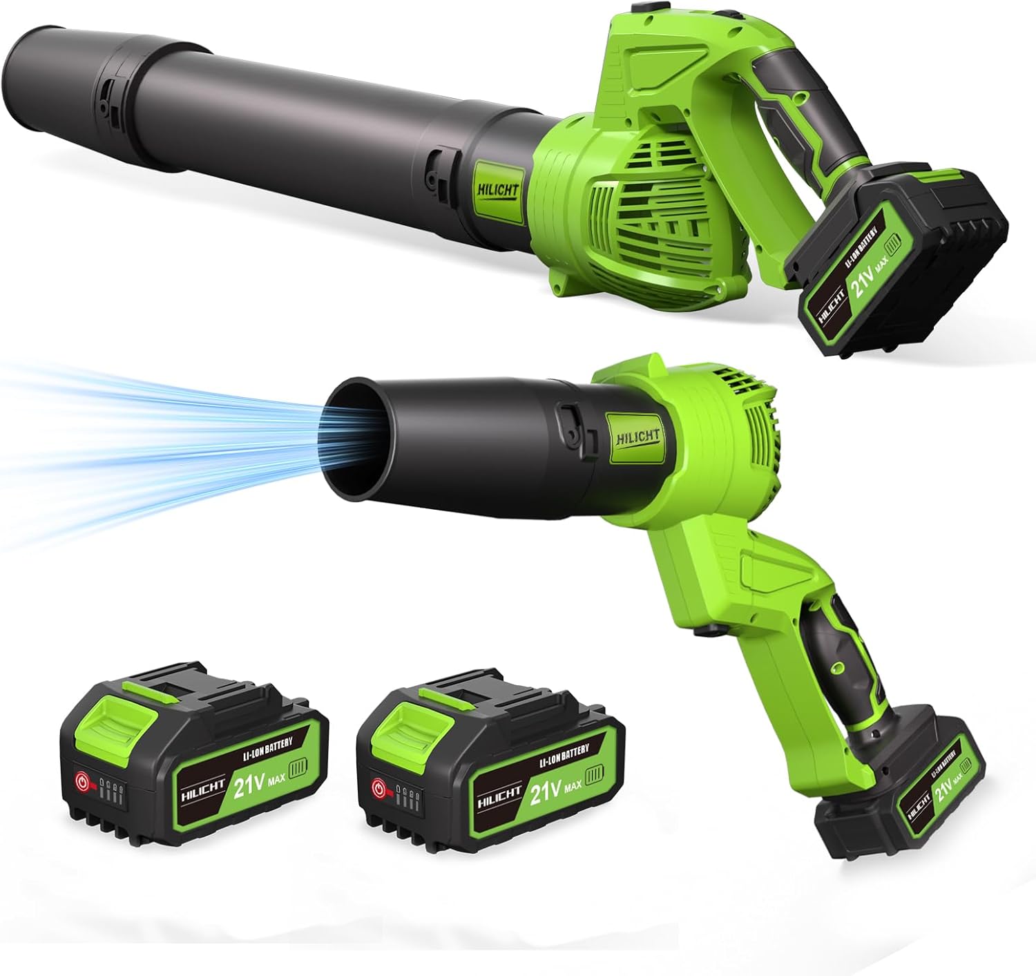 Cordless Leaf Blower, Lightweight Handheld Electric Blower with 2 Batteries & Charger, 5-Speed Power Control for Patio, Garage, Car & Everyday Yard Cleaning