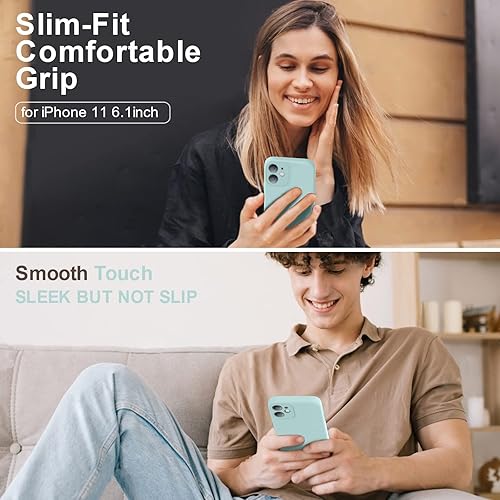 Miniatura 2 de Vooii Compatible con iPhone 11, silicona líquida mejorada con bordes cuadrados, protección de la cámara, forro de microfibra antiarañazos suave,