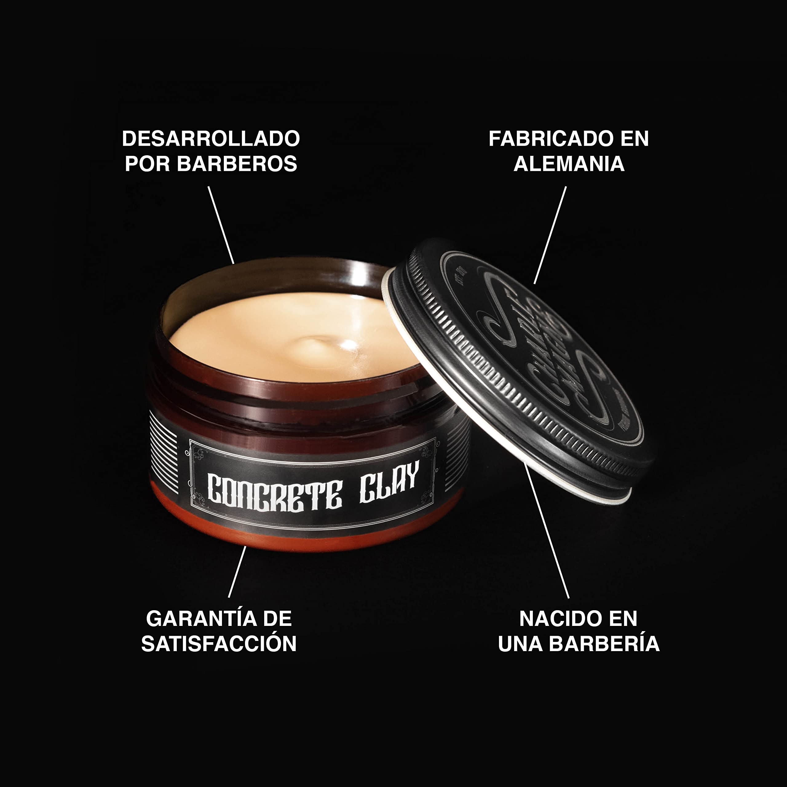 Charlemagne Hair Clay Pomade - 100 ml - Crema moldeadora mate y arcilla moldeadora para hombre - Producto para el peinado del cabello soluble en agua