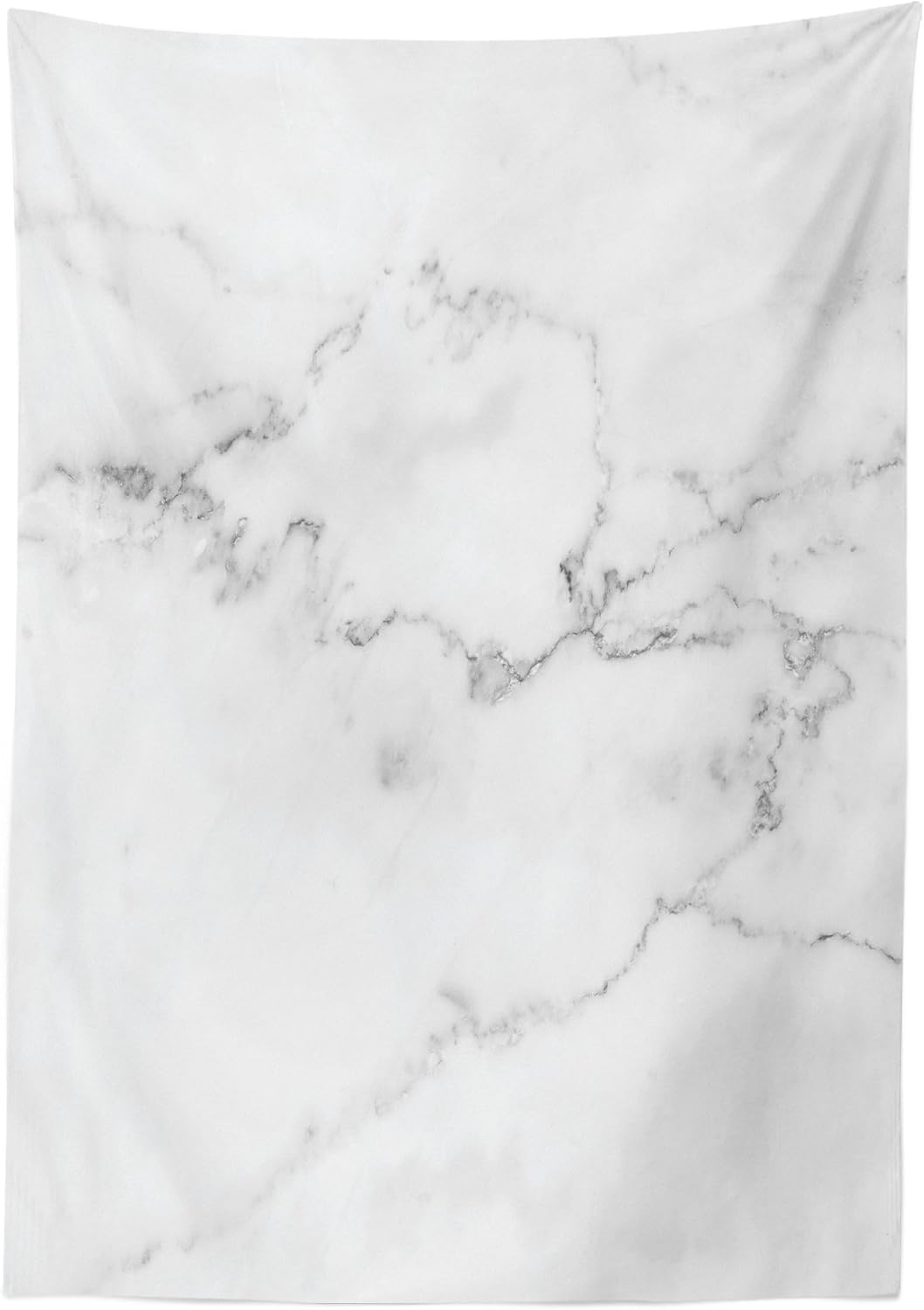 Ambesonne Marble Tablecloth, Mineral Nature Surface Motif Organic Rock Formation Models Industrial Print, Rectangular Table Cover for Dining Room Kitchen Decor, 60" X 90", Grey Dust 60" X 90" Grey Dust