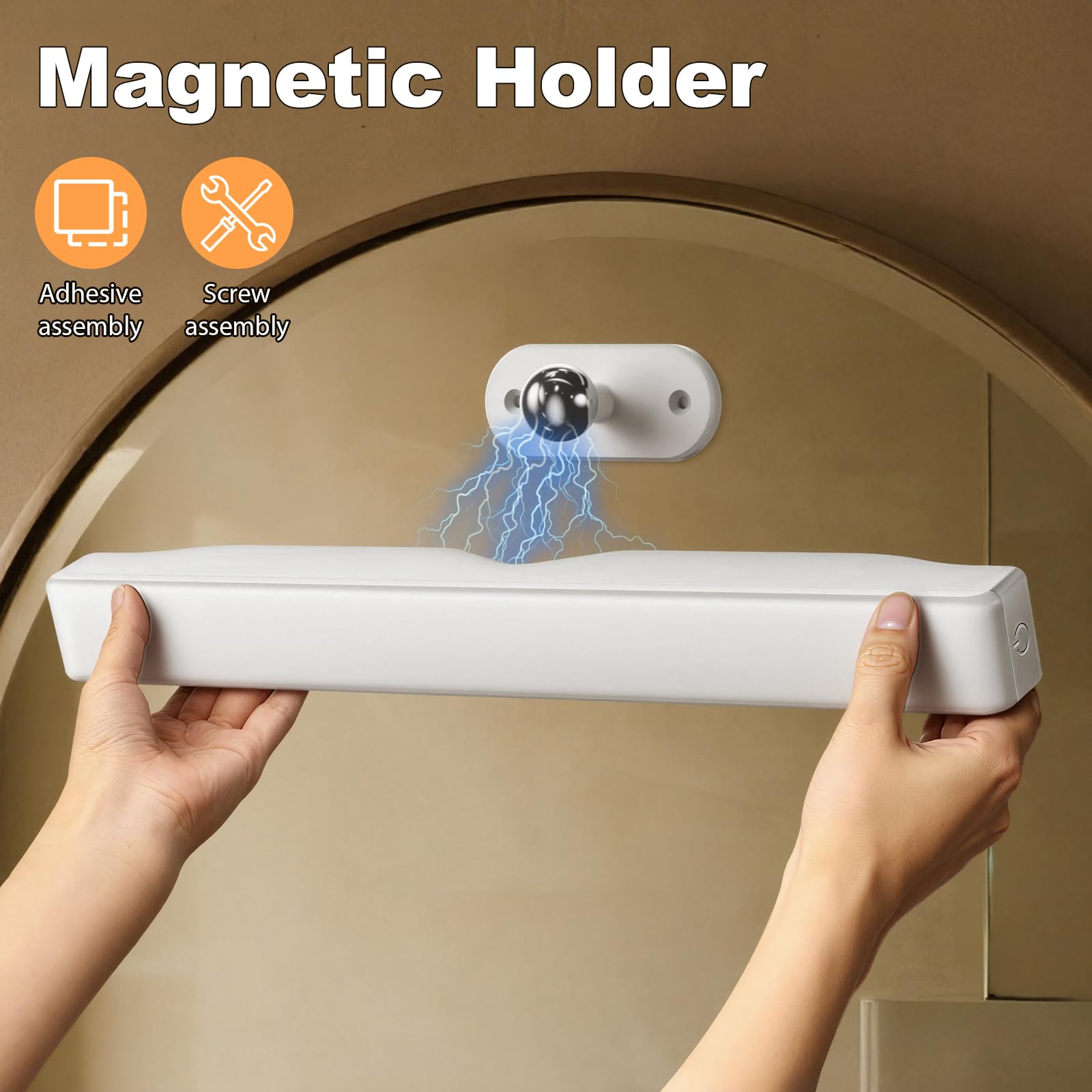 Lamparas Sin Cables Led Luces Tocador, 4000mAH Recargable Luces Espejo Maquillaje con Color y Brillo Ajustables, Extraíble 360° Giratorio Lampara Baño para Espejo de Baño Tocador