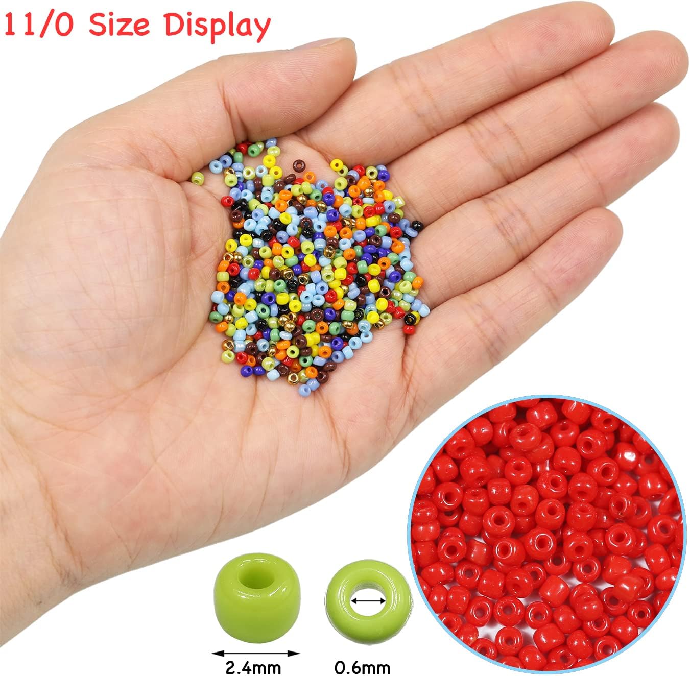 Bala&Fillic Size 11/0 Red Colors Seed Beads About 7500pcs/100grams in Bag, Small Craft Seed Beads for Jewelry Making (Red -11/0) - Image 4