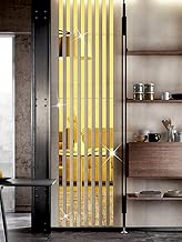 Strip Designed Golden Mirror Stickers for Wall, Acrylic Mirror Wall Decor Sticker, Wall Mirror Stickers, Acrylic Stickers, Wall Stickers for Hall Room, Bed Room, Kitchen (40, Golden)
