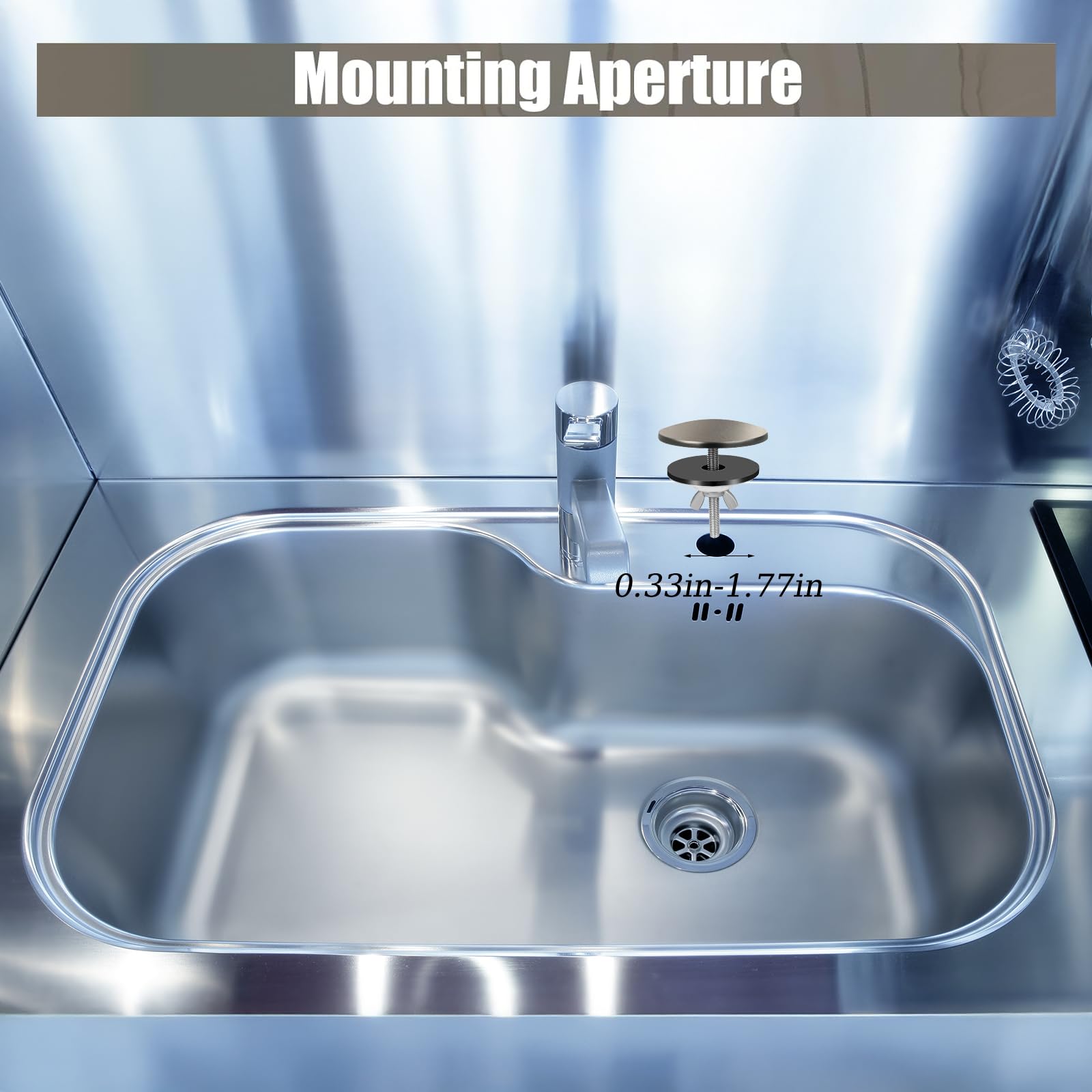 HXJFGDM Gunmetal Grey Stainless Steel Hole Cover for Sink & Tap - Image 3