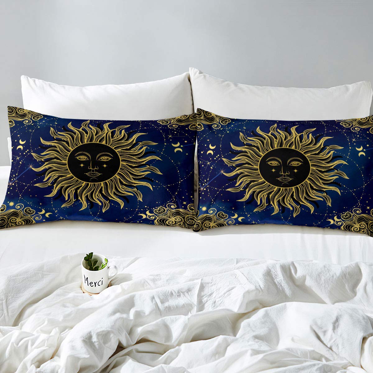 Piumino King Size Sole E Luna – Perfetto Per Camere Bohémien E Occulto | Morbido E Caldo Per Ragazze E Donne
