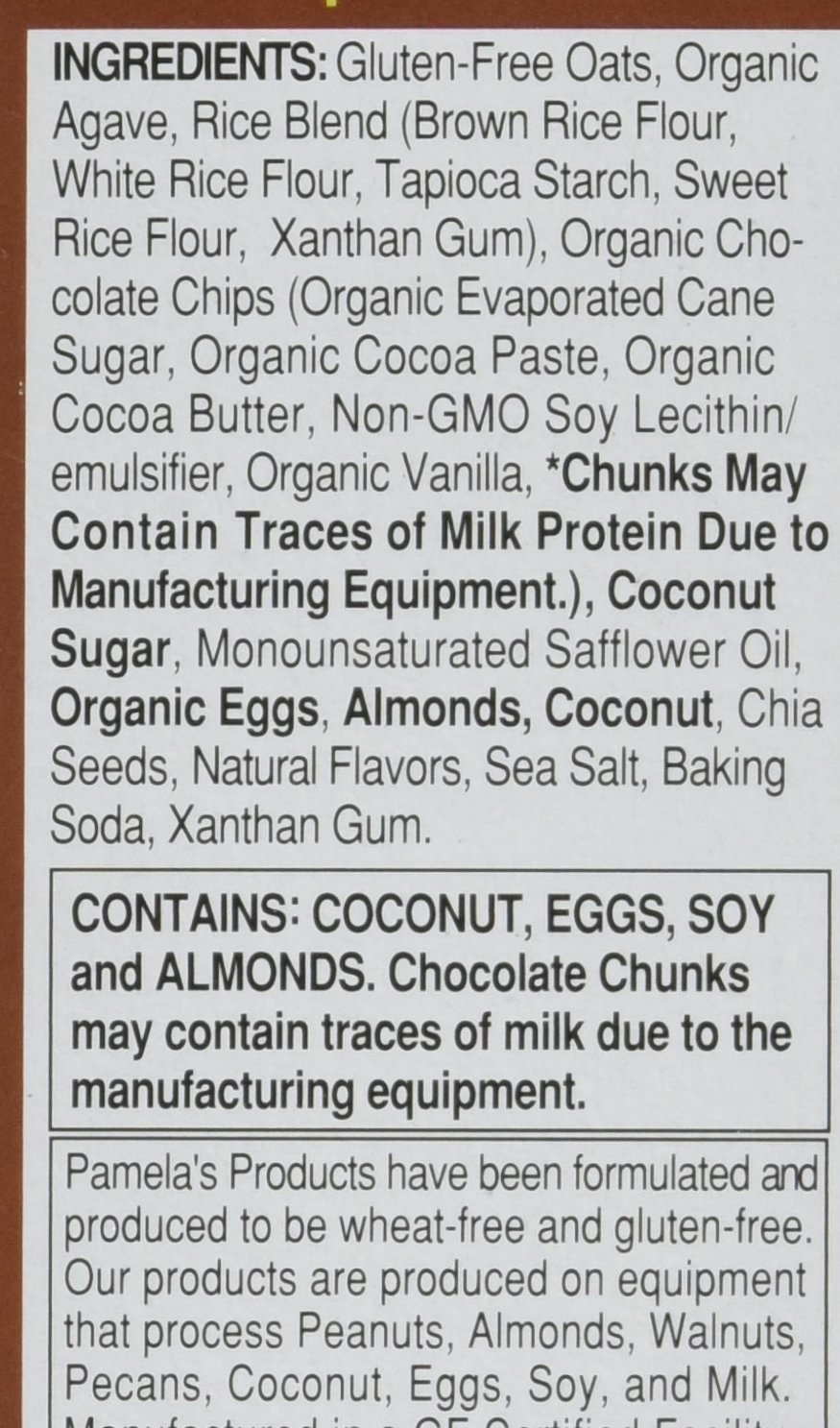 Pamela's Whenever Bars Soft & Chewy Oat Bars, Chocolate Chip Coconut, Kosher, Gluten Free, 5 Count, 7.05 Ounce (Pack of 6)