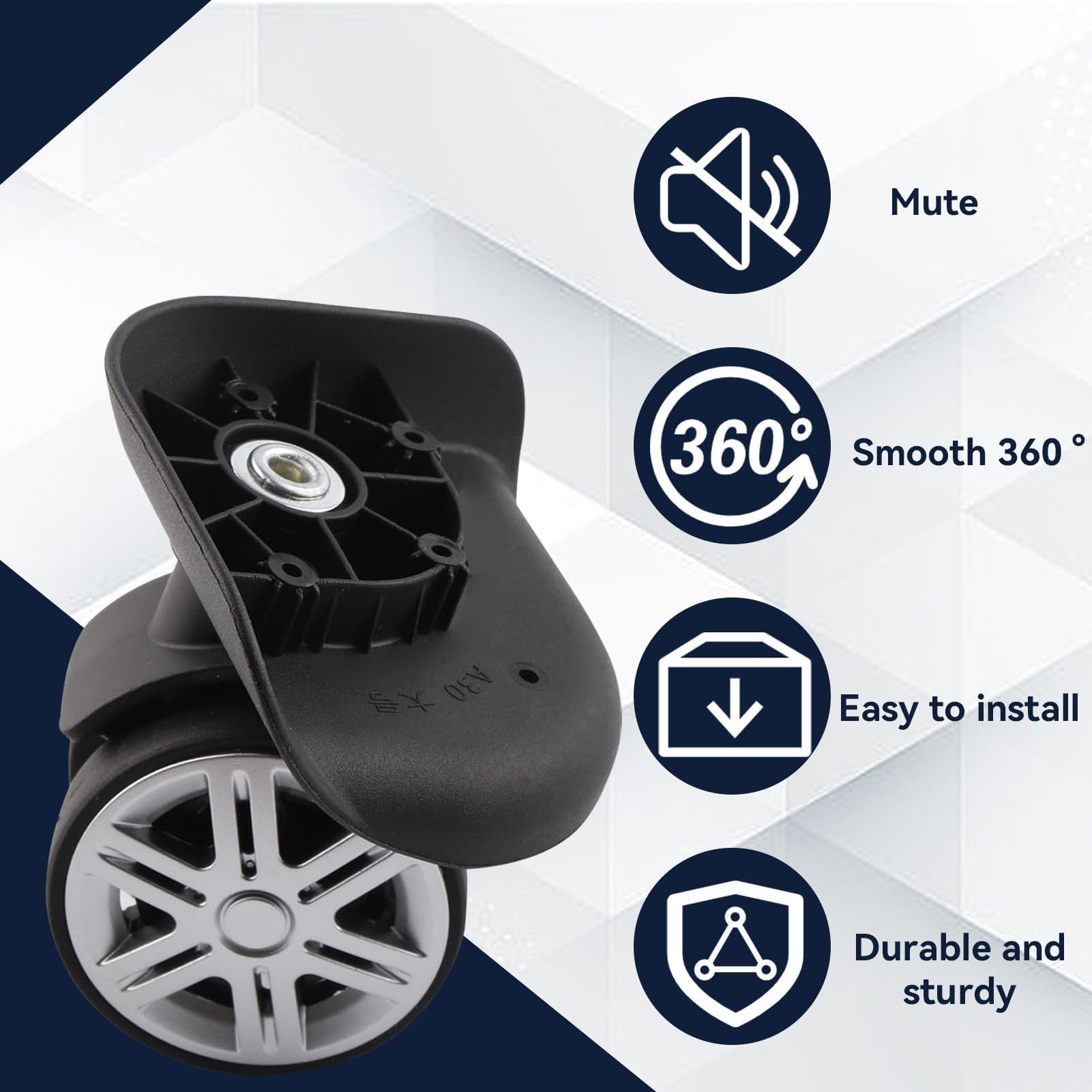 1Pair Luggage Wheels, Luggage Replacement Wheels,Outdoor Mute