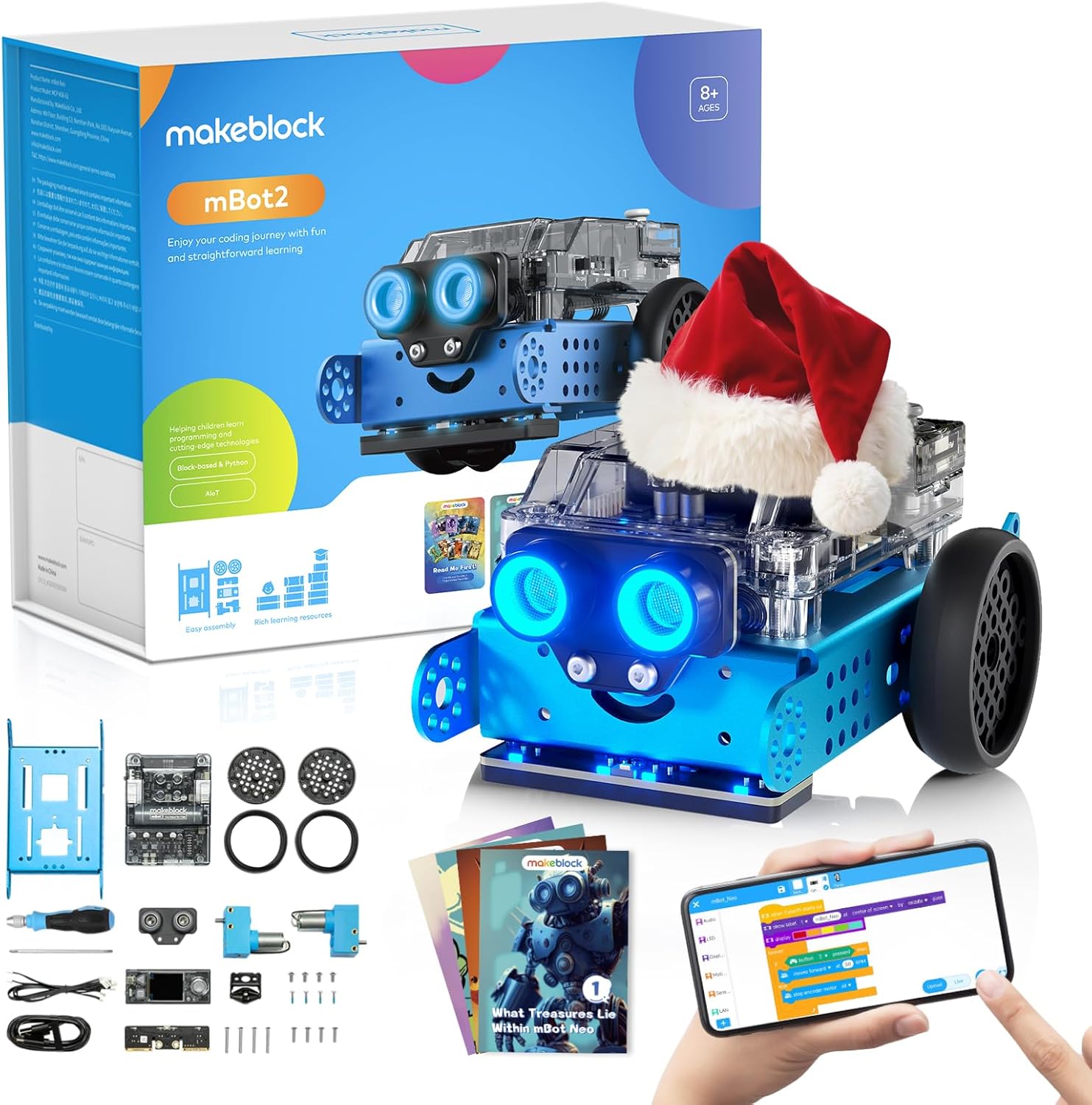 Makeblock mBot2 Coding Robot for Kids, AI Learning Support Scratch &amp; Python Programming, Robotics Kit for Kids Ages 8-12 and up, Building STEM Robot Toys Gifts for Boys Girls
