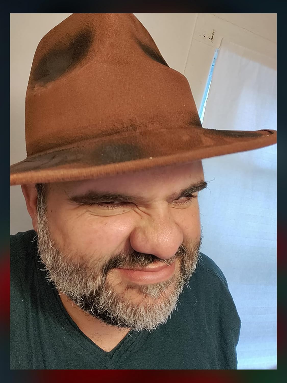 VZQI Brown Fedora Hat for Adults Halloween Costume Accessory with Burned and Tattered - Image 5