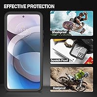 Vista 6 de wahhle Funda compatible con Motorola One 5G Ace, protector de pantalla integrado de cuerpo completo, a prueba de golpes, ajuste delgado, parachoques