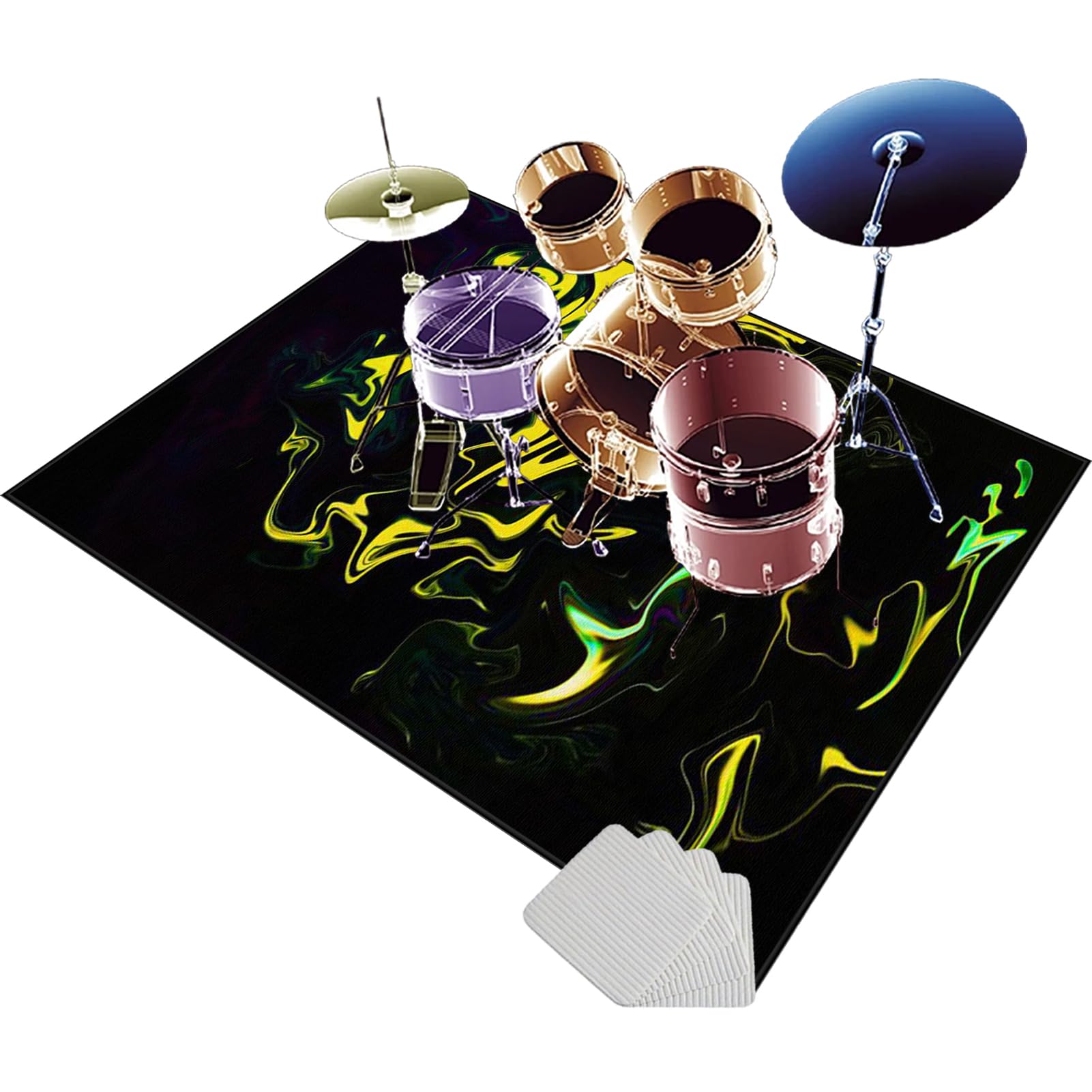 140 x 90 cm dywanik bębna bębna, antypoślizgowy dźwiękoszczelny dywan, profesjonalny koc bębnowy, elektroniczny dywanik bębnowy do bębna akustycznego Snu i innych instrumentów muzycznych