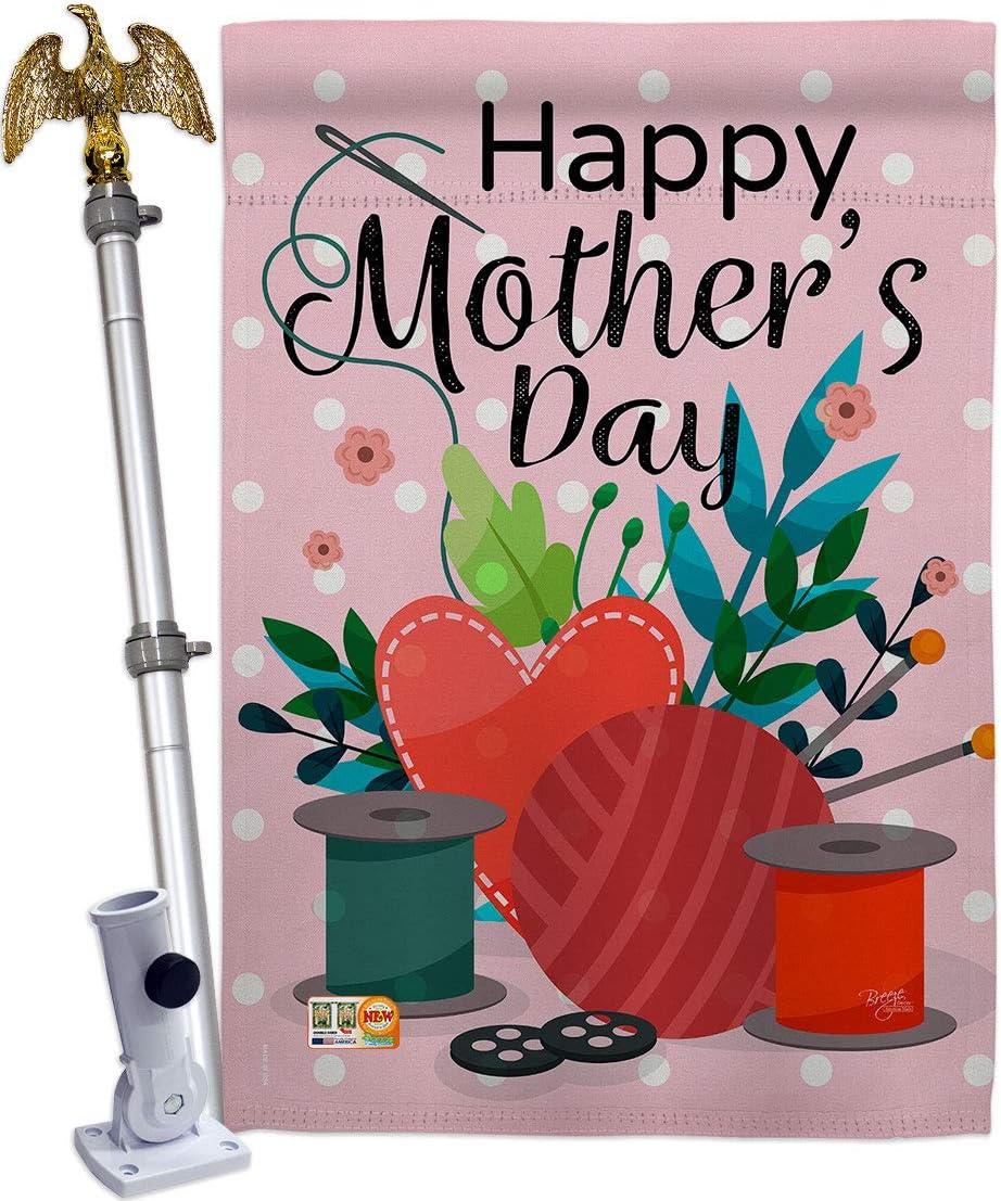 Happy Sweet Mothers Day House Flag Set Family Mother Mom Mama Grandma Love Flowers Parent Sibling Relatives Grandparent Small Decorative Gift Yard Banner Double-Sided Made In USA 28 X 40