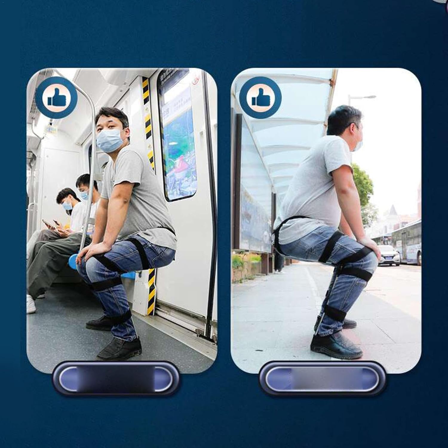 Invisible Chair Folding Outdoor Fishing Camping Stool, Folding Outdoor Fishing Camping Stool,Wearable Chair Invisible Fishing Seat, Concert, Subway (M Refer to Description)