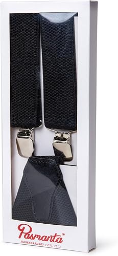 Pasmanta Tirantes para Pantalones de Hombre, 4 cm de Ancho, Tirantes con 3 Clips