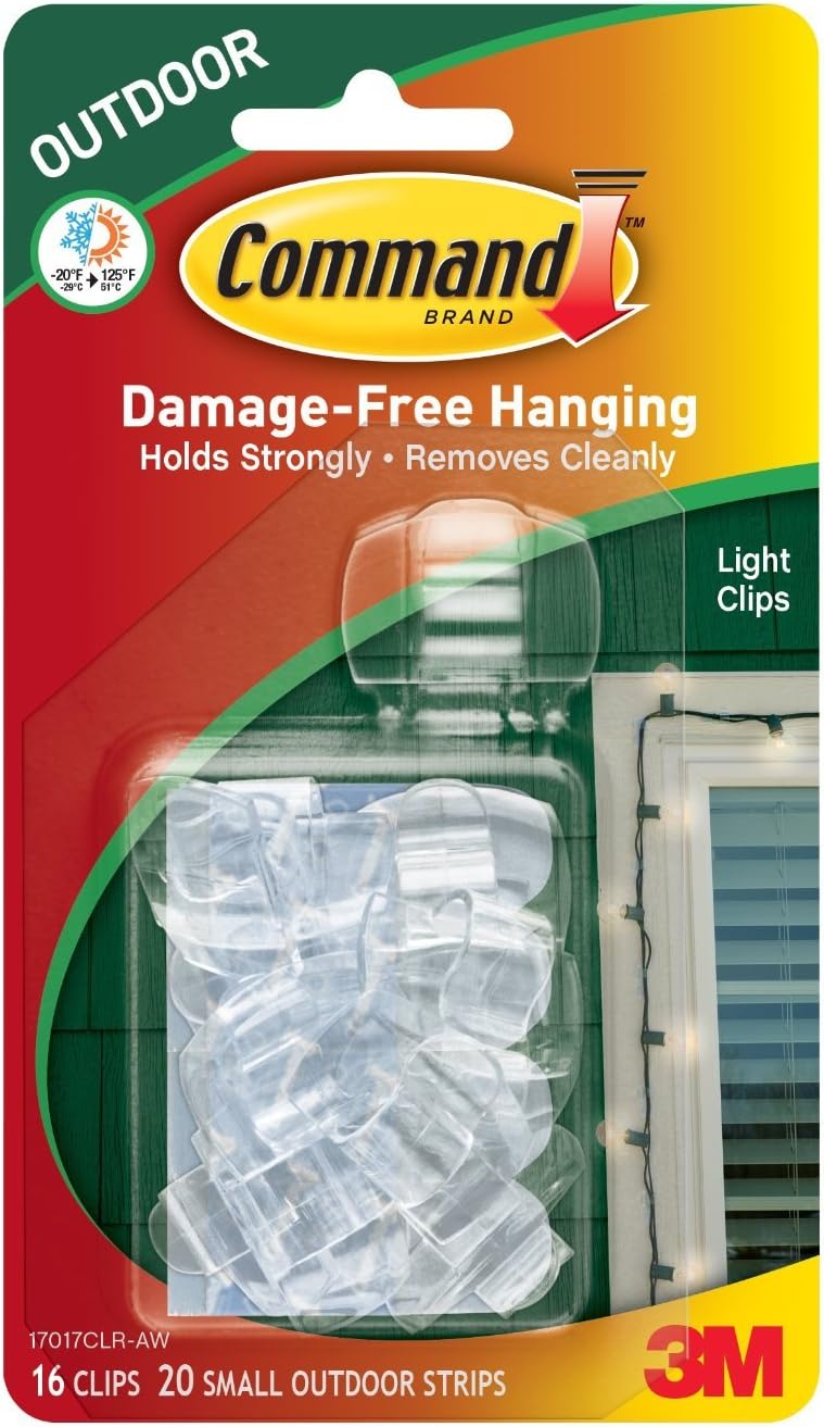 Command Outdoor Light Clips, Clear, 10Clips Home & Kitchen