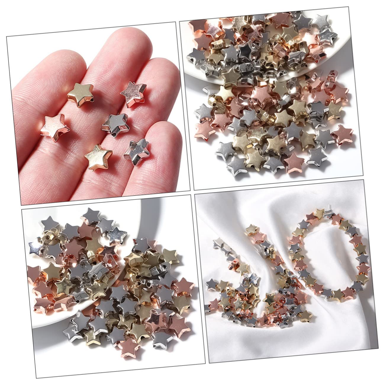 NUOBESTY 1200stücke Sternperlen Bunte Ccb Schmuckperlen Für Armbänder Halsketten Und Kreative Bastelprojekte Als Zwischenperlen Für Einzigartigen Schmuck Pro Packung