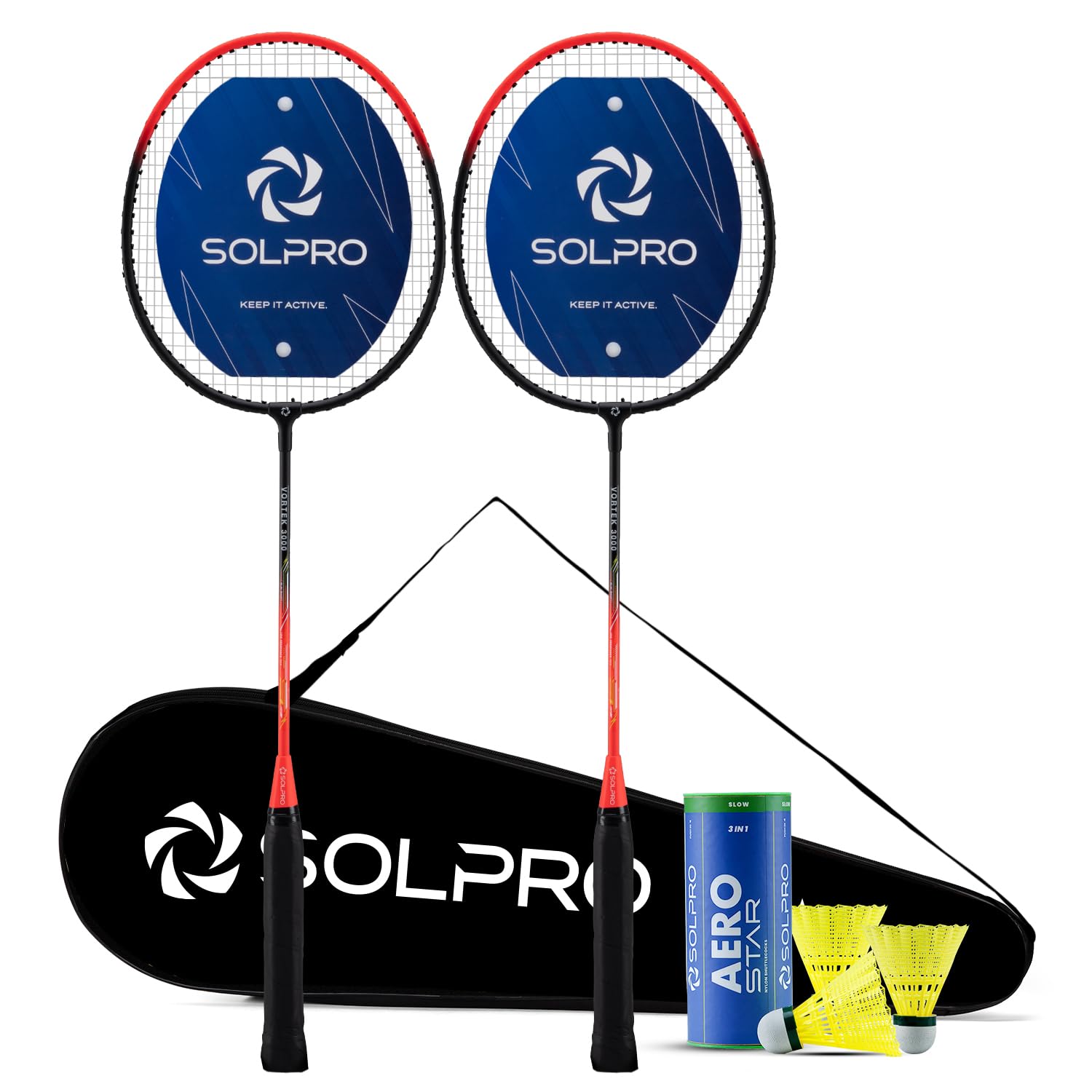 SOLPRO VORTEK 3000 Badminton Racket Set (2 Pcs) with 3 Shuttlecocks for Beginners & Intermediate, Adult & Kids Shuttle Bat with Full Cover Bag, Lightweight Durable Racket for Practice & Match-image-31
