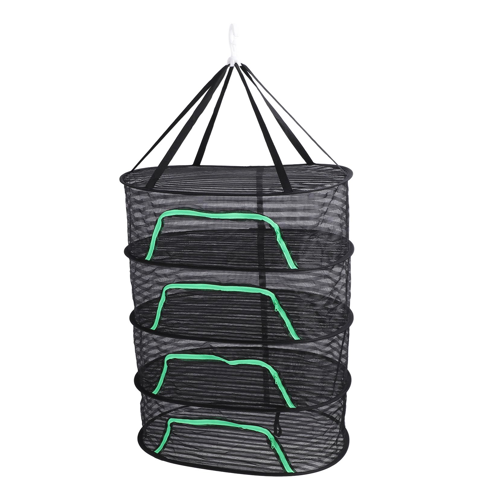 Rack de séchage en mailles suspendues Pilipane à 4 couches et fermeture éclair pour poisson