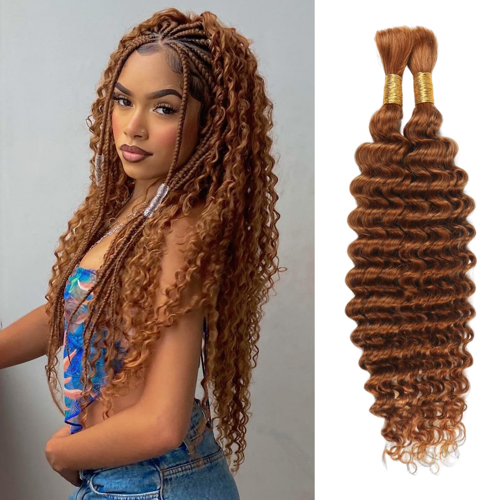 Amazon.com : Human Braiding Hair 20 Inch 100g 30# Deep Wave 