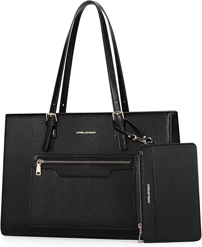 Maelstrom Bolsa de cuero para computadora portátil para mujer, maletín impermeable con bolsa de embrague, bolsos de trabajo para computadora de 15.6 disponible en Yaxa Venezuela