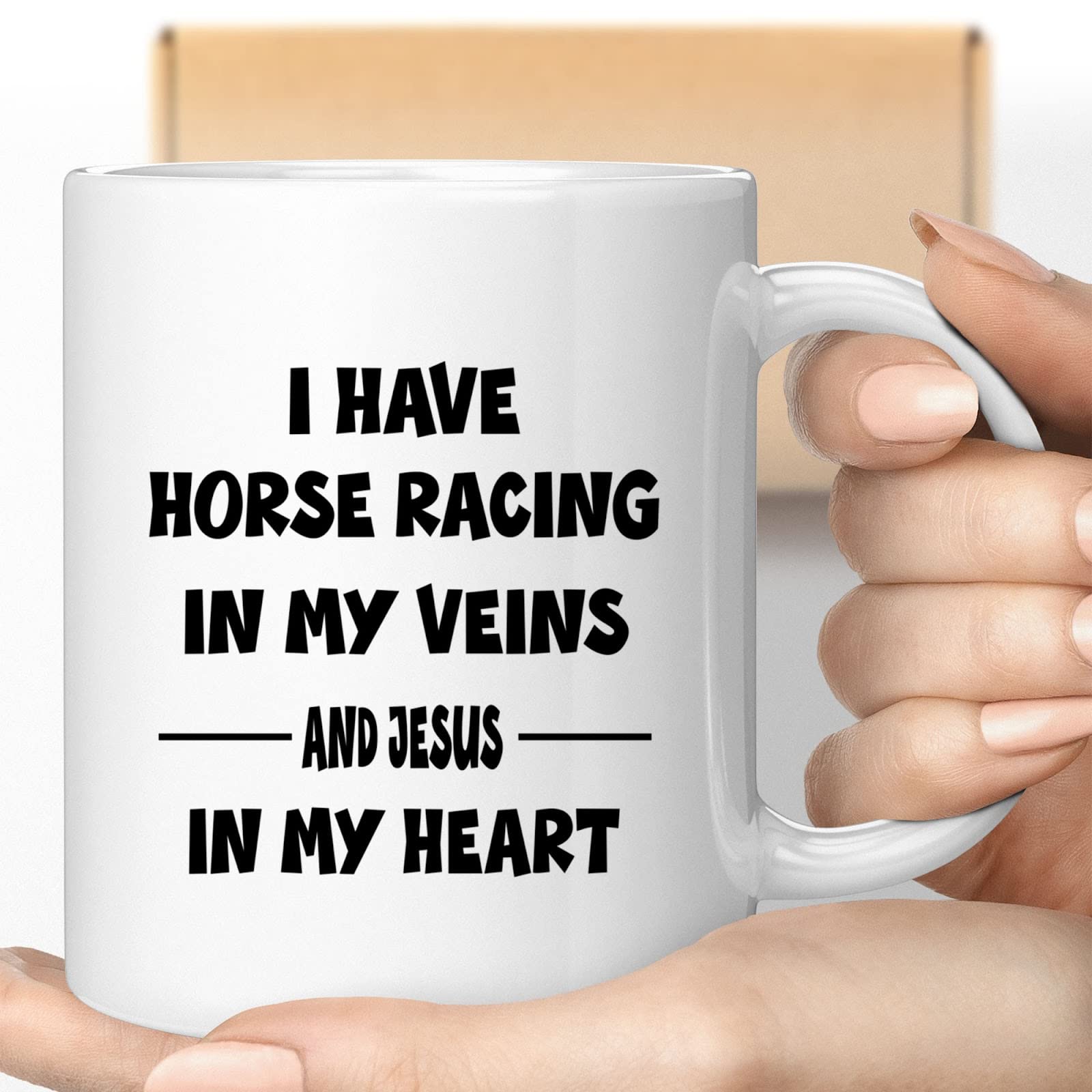 Coffee Mug I Have Horse Racing In My Veins And Jesus In My Heart Funny Christianity , Christian , Christian , Christian S, Christian Cups, Cup Of Christ 983374