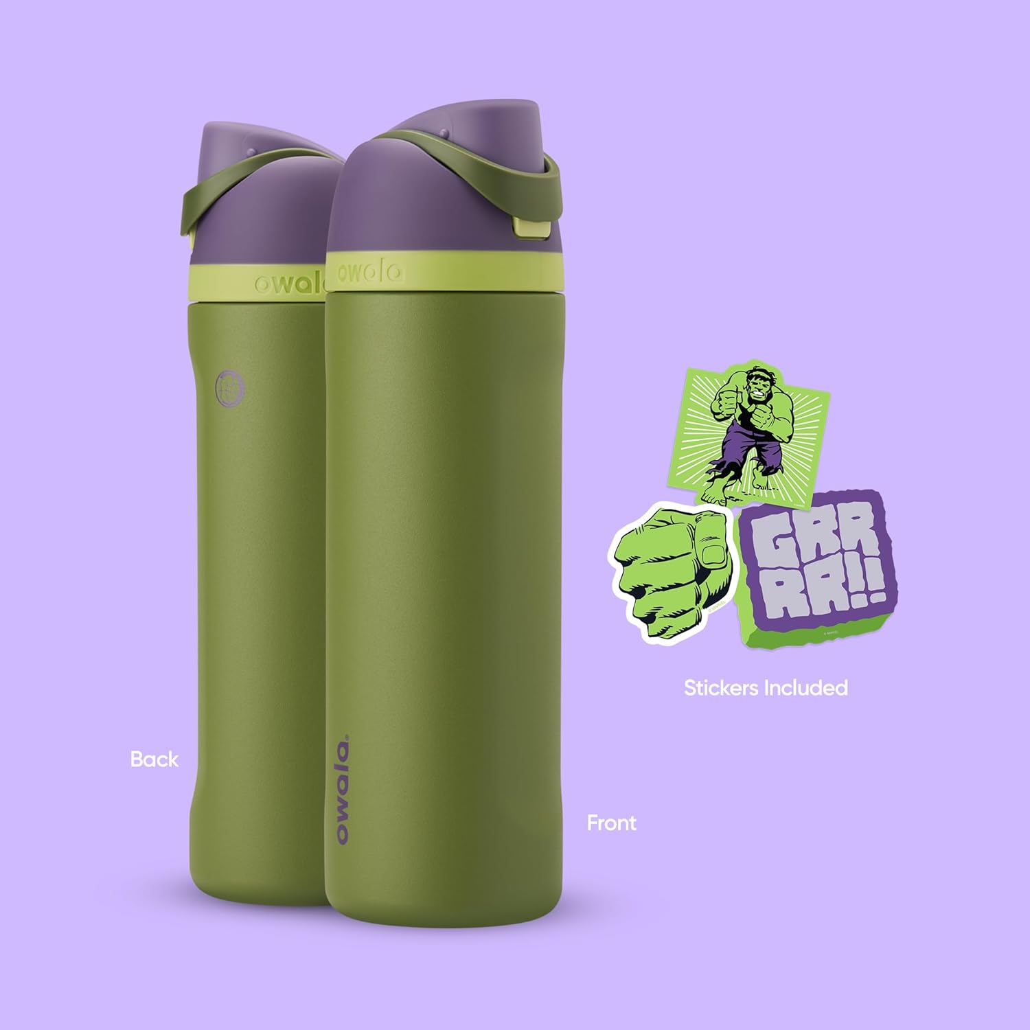 Owala Marvel FreeSip Insulated Stainless Steel Water Bottle with Straw for Sports and Travel, BPA-Free Sports Water Bottle, 24 oz, Hulk - Image 6