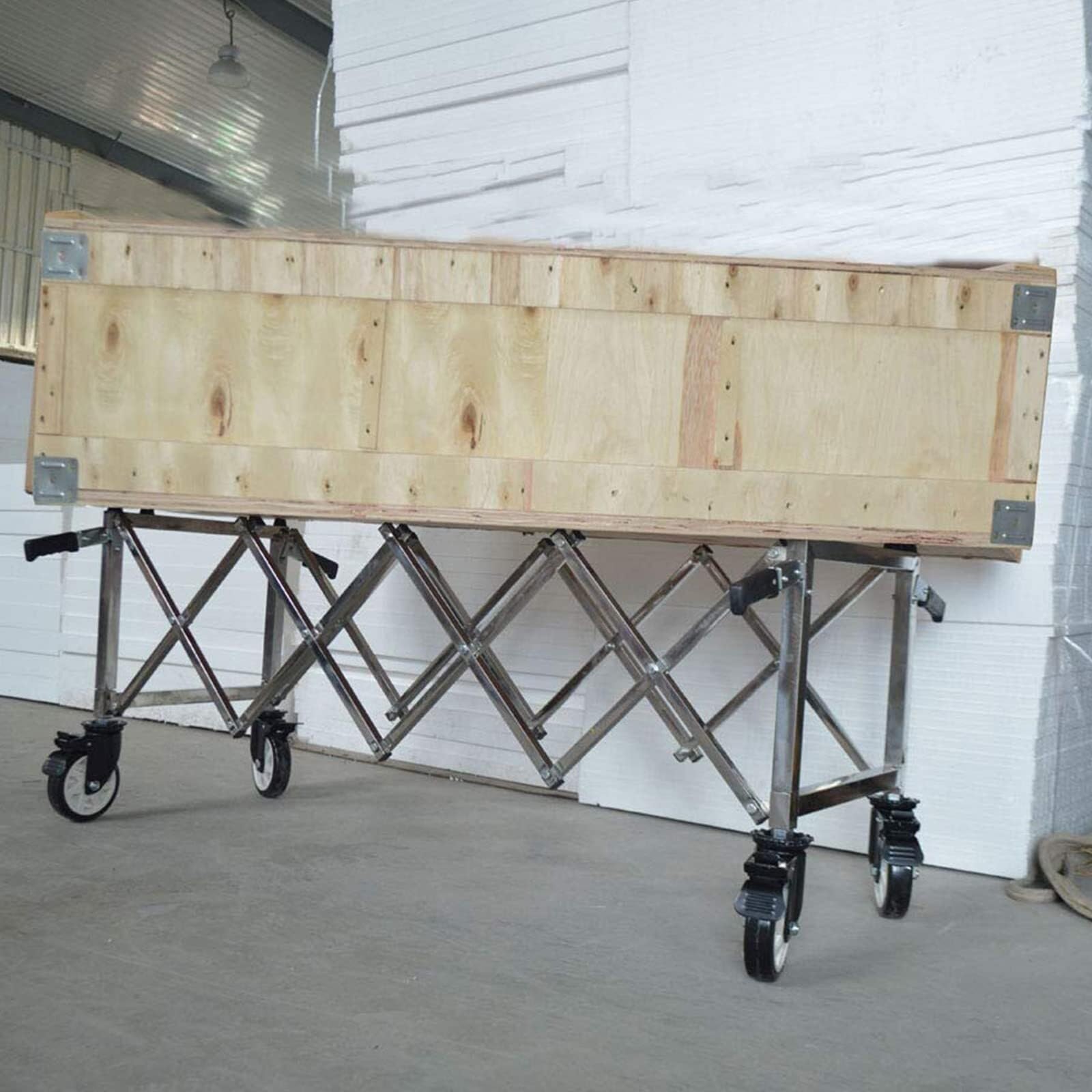 Service Cart with Locking Top & Drawer Black
