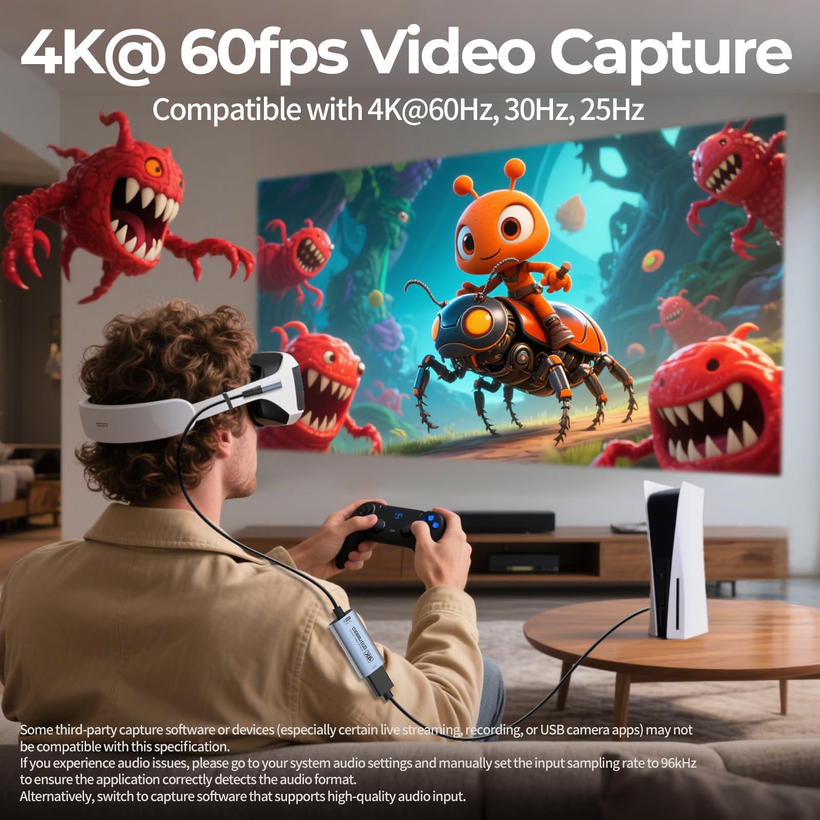 Guermok Carte de Capture Vidéo 4K 60FPS, USB-C 90°, 1m, 1080P 240FPS USB3.0 HDMI vers USB A/C pour Streaming, Compatible Pad, Switch 2/1, Quest 3, Mac, PC, OBS