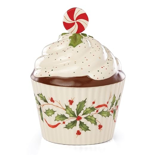 Lenox 886642 Holiday Bakeshop Cupcake Candy Dish, Christmas Hosting