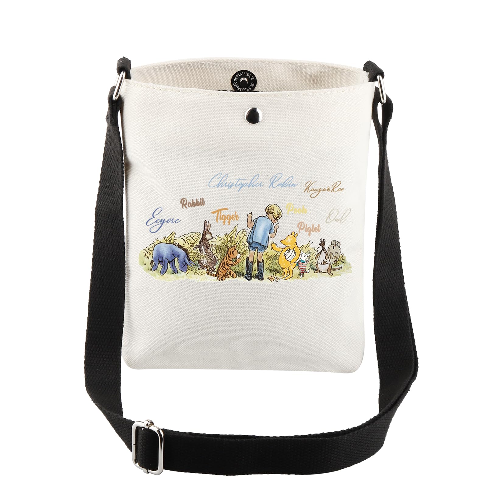 AKTAP Pooh Bear Crossbody Bag Hundred Acre Woods Inspired Messenger Pooh Pigle Tiger Rabbit Eeyore Merch Gift Friendship Gift