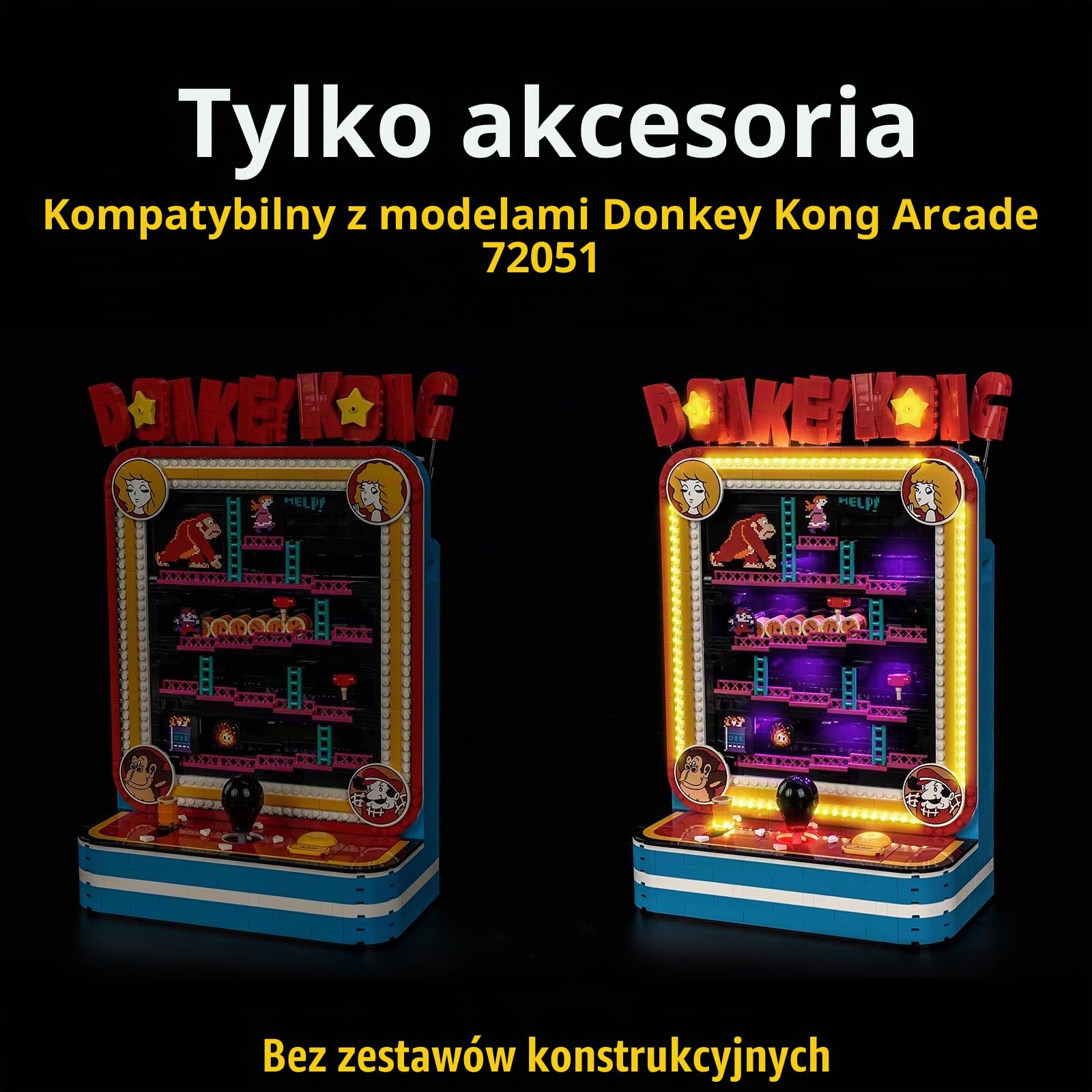 Zestaw świetlny wersji muzycznej Kompatybilny z Lego Donkey Kong Arcade 72051