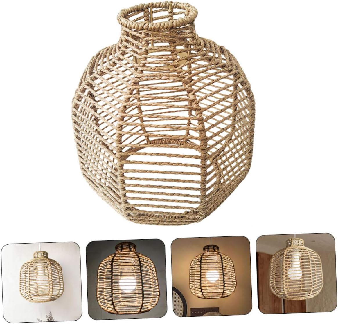 HANABASS Rustic Ceiling Light Farmhouse Pendant Lamps Woven Lampshade Lampshade Replacement