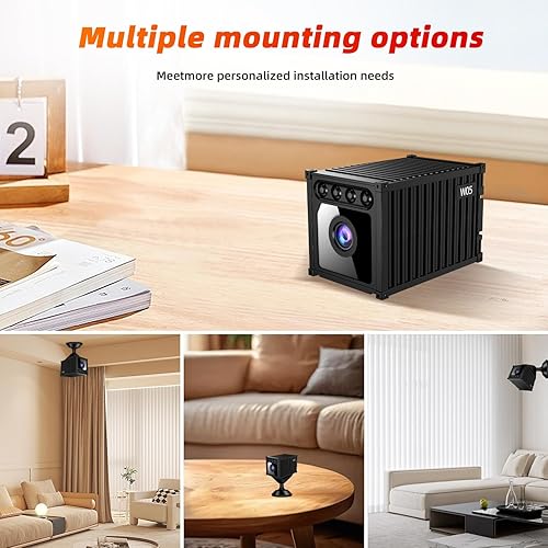 Miniatura 6 de Mini cámara oculta, cámara espía HD 1080P con almacenamiento en la nube, visión nocturna, detección de movimiento AI