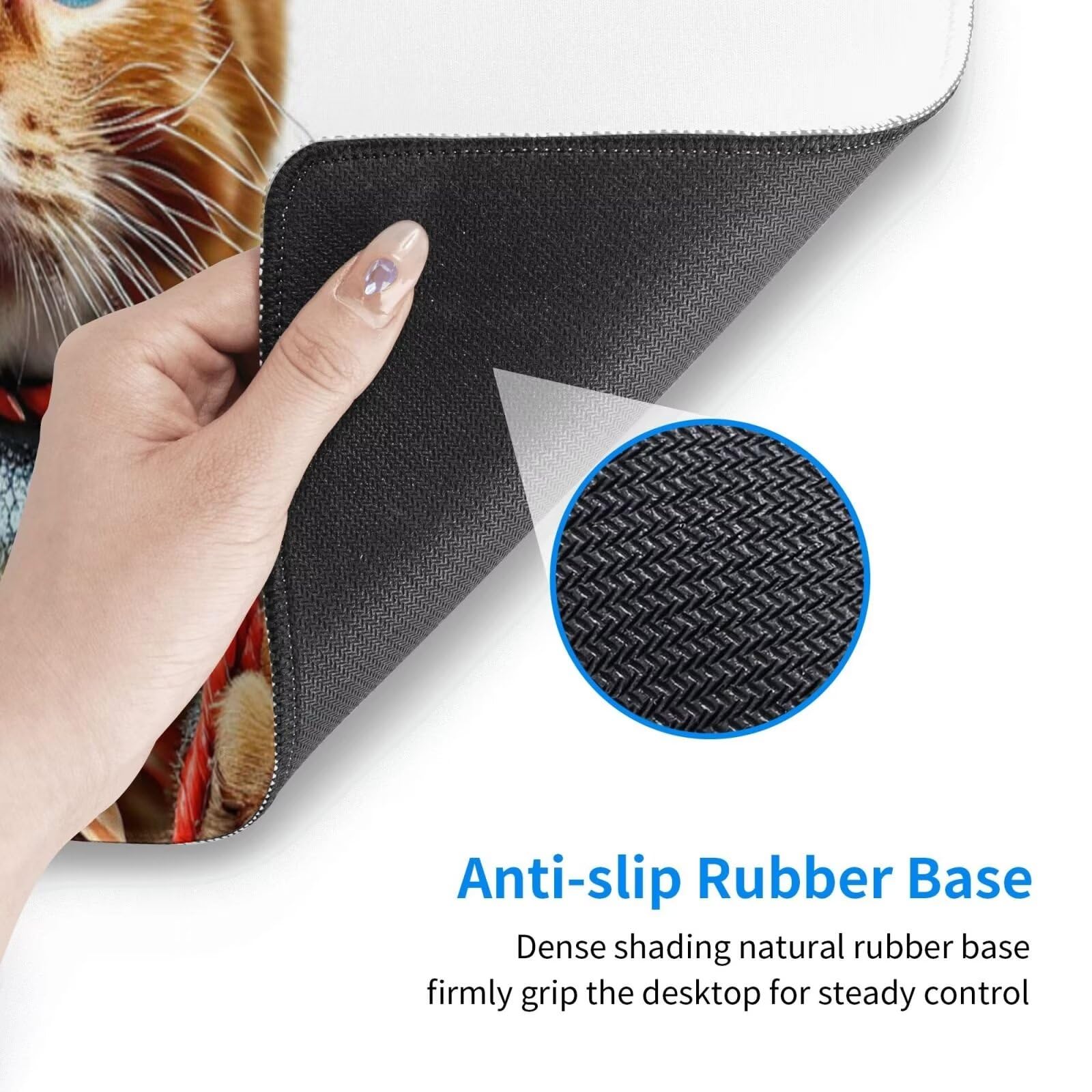 Tappetino Mouse, Tappetino Mouse Gaming Grande XXL 1500x800x3mm Tappetino Scrivania Mouse Pad, Base in Gomma Antiscivolo, Bordi Cuciti,Lavabile, Mousepad per Ufficio e Gaming (Pesce gatto) R-470