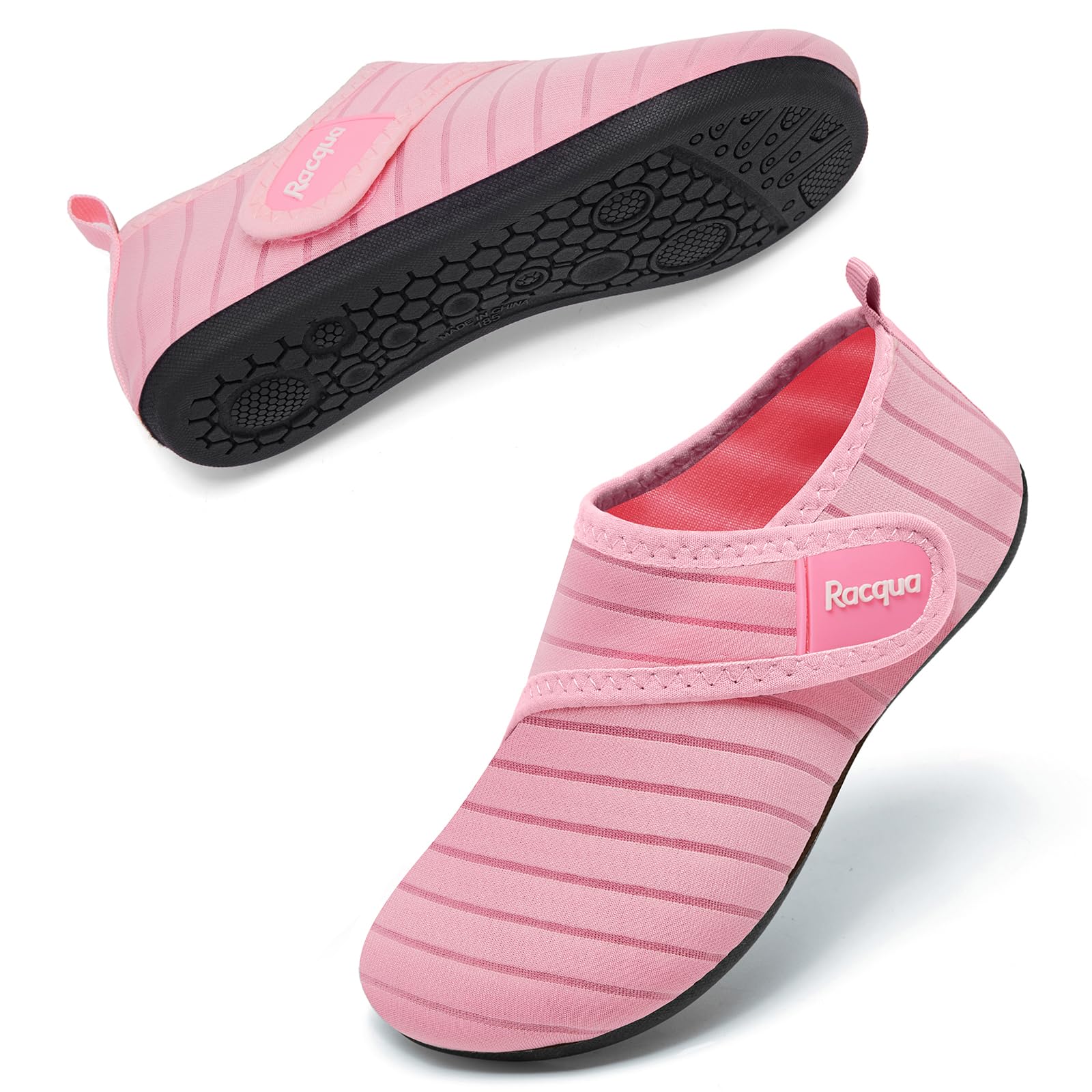 Racqua Kids Water Shoes Lightweigh Beach Quick Dry Pool Swim Breathable Aqua Shoes for Girl's Little Kid Pink 12-12.5